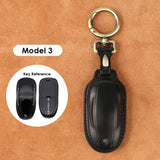 FACIA Handmade Leather Keychain for Tesla Model 3/Y