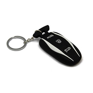 FACIA Premium Silicone Tesla Key Fob Cover Embossed Buttons Model S Design Waterproof