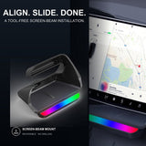 FACIA Model 3 Highland / New Model Y Under Screen Storage Box Center Console Organizer With Ambient Lighting