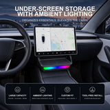 FACIA Model 3 Highland / New Model Y Under Screen Storage Box Center Console Organizer With Ambient Lighting
