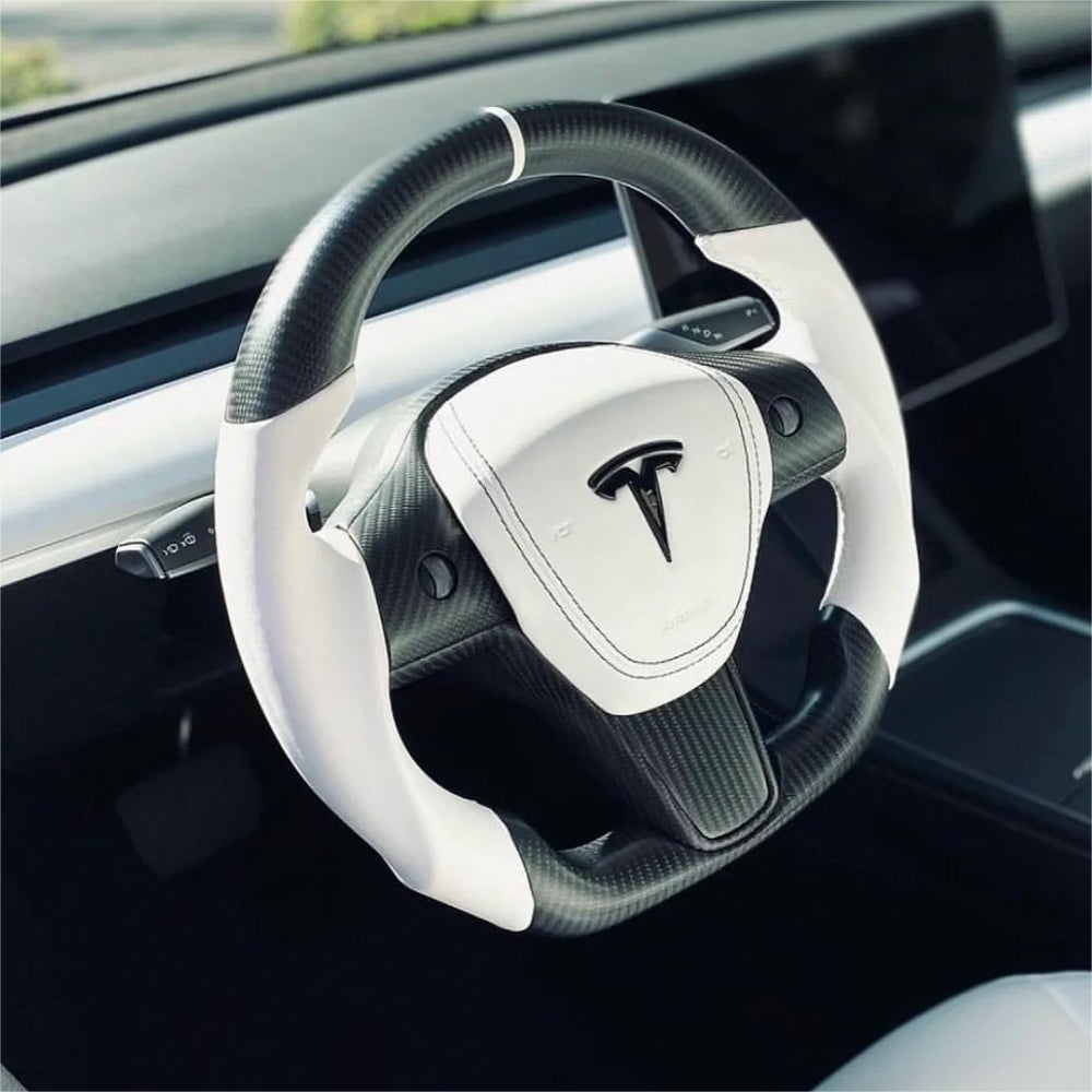 FACIA Model 3 / Y Sport Round Carbon Fiber Steering wheel  Style 41
