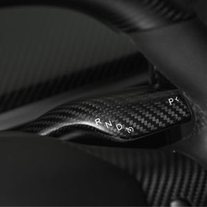 FACIA TESERY Model 3 / Y Turn Signal Stalk Cover Dry Carbon Fiber Interior Mods