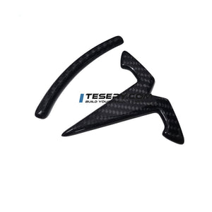 FACIA Model 3 / Y T Logo Overlay Front and Rear Real Carbon Fiber Exterior