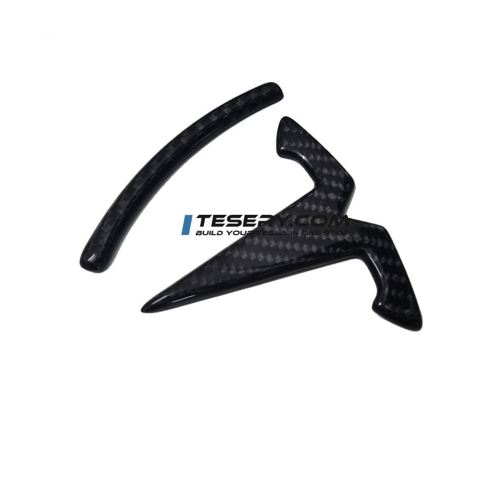FACIA Model 3 / Y T Logo Overlay Front and Rear Real Carbon Fiber Exterior