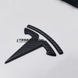 FACIA Model 3 / Y T Logo Overlay Front and Rear Real Carbon Fiber Exterior