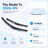 FACIA Rubber Windshield Wiper Blades for Model YL 6-Seater 2026+