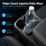 FACIA Real Carbon Fiber Center Console Cup Holder Cover Trim for Model Y Standard 2026+