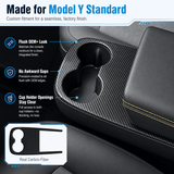 FACIA Real Carbon Fiber Center Console Cup Holder Cover Trim for Model Y Standard 2026+