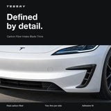 FACIA Real Carbon Fiber Front Intake Air Blades Trim for Model 3 Highland Performance 2024+