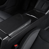 FACIA Real Dry Carbon Fiber Center Console Combo Side Panel and Charging Pad Overlay for Model 3 Highland and New Model Y