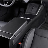 FACIA Real Dry Carbon Fiber Center Console Combo Side Panel and Charging Pad Overlay for Model 3 Highland and New Model Y