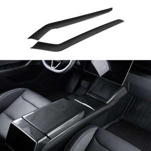 FACIA Real Dry Carbon Fiber Center Console Side Panel Overlays for Model 3 Highland / Model Y Juniper(2 Pieces)