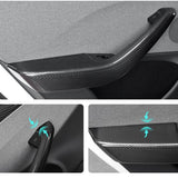 FACIA Real Dry Carbon Fiber Door Armrest Cover Overlays for Model 3 Highland