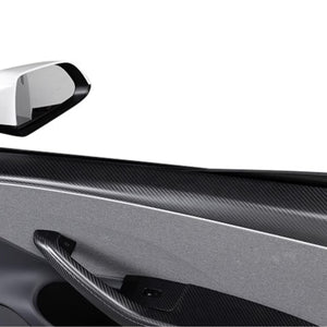FACIA Real Dry Carbon Fiber Upper Door Trim Panel Overlay for Model 3 Highland / Model Y Juniper