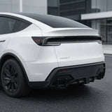 FACIA Rear Bumper Lip Spoiler and Diffuser with Flashing LED Pilot Brake Light for Model Y Juniper