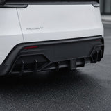FACIA Rear Bumper Lip Spoiler and Diffuser with Flashing LED Pilot Brake Light for Model Y Juniper