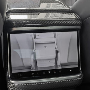 FACIA Rear Screen Air Outlet Frame Dry Carbon Fiber Overlay for Model S/X 2021+