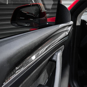 FACIA Repalcement Real Carbon FiberDoor Trim Panel for Model 3/Y