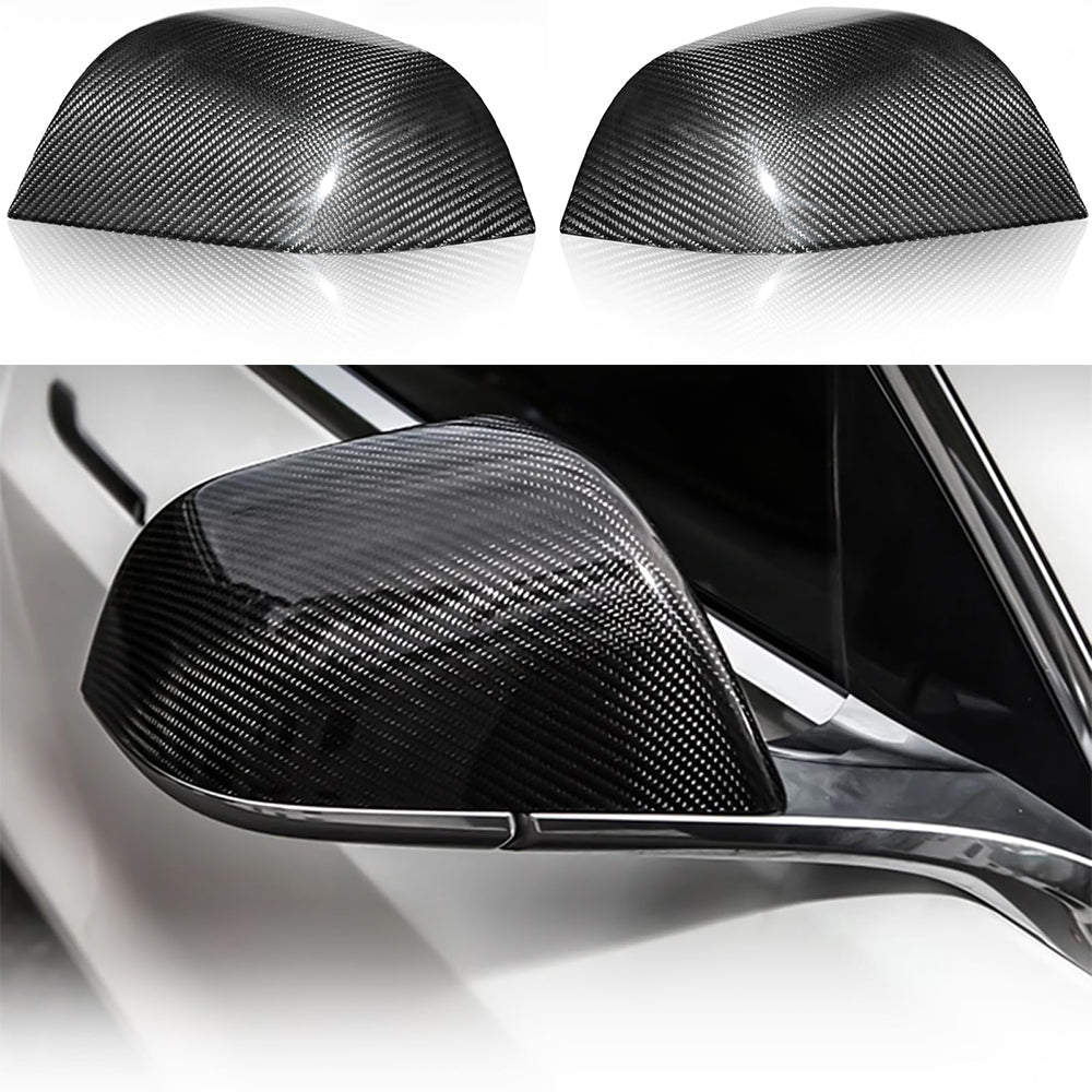 FACIA Side Mirror Cover OEM Style for Tesla Model X / S Dry Carbon Fiber Exterior Mods