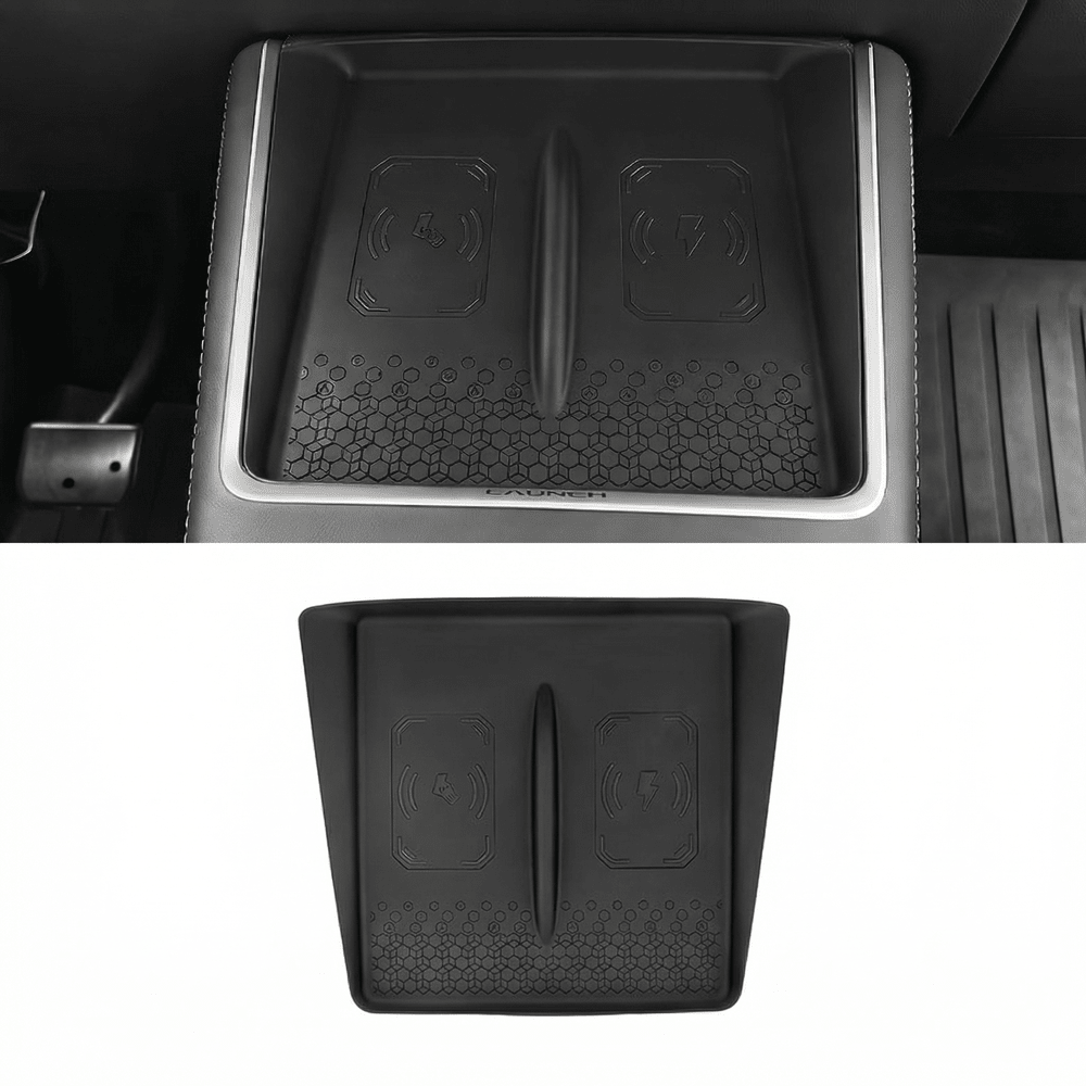 FACIA Silicone Center Console Mat for Model Y Standard 2026 Non-Slip Wireless Charging Pad Cover