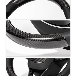 FACIA Steering Wheel Trim Covers for Model Y Juniper / Model 3 Highland Real Dry Carbon Fiber