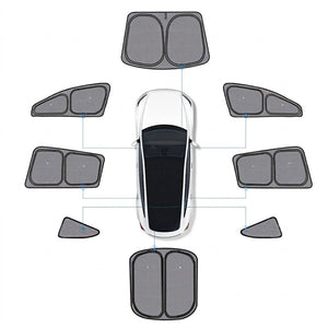 FACIA TESERY Full Car Sun Shade Set for Tesla Model YL 6-Seater