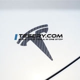 FACIA TESERY Logo Cover Front Badge Rear Letters Emblem for Tesla Model 3 / Y Real Carbon Fiber Exterior