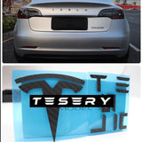 FACIA TESERY Logo Cover Front Badge Rear Letters Emblem for Tesla Model 3 / Y Real Carbon Fiber Exterior