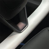 FACIA TESERY Model 3 Highland and Model Y Juniper Yoke Plaid Steering Wheel  White Leather