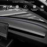 FACIA TESERY Real Dry Carbon Fiber Dashboard Cover Overlay for Model 3 Highland / Model Y Juniper