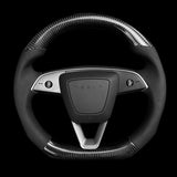 FACIA TESERY Sport Carbon Fiber Steering Wheel Replacement for Model 3 Highland and Model Y Juniper