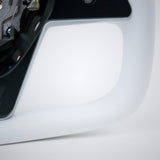 FACIA TESERY Yoke Plaid Steering Wheel for Tesla Model 3 / Y White Leather