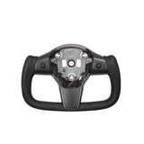 FACIA TESERY Perforated Leather Yoke Steering Wheel for Tesla Model 3 / Y Style 35