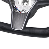 FACIA TESERY Perforated Leather Yoke Steering Wheel for Tesla Model 3 / Y Style 35
