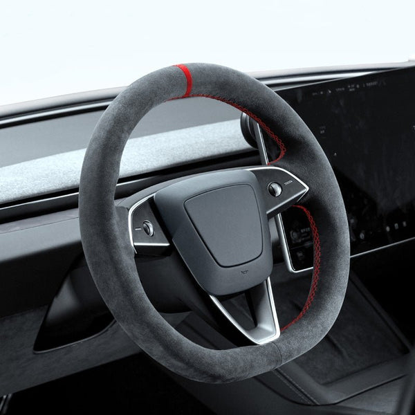 FACIA TESERY Alcantara Steering Wheel Cover for Model Y Juniper / Model 3 Highland / Model YL