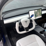 FACIA White Leather Yoke Steering Wheel for Tesla Model 3 / Y Style 7