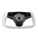 FACIA White Leather Yoke Steering Wheel for Tesla Model 3 / Y Style 7