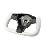 FACIA White Leather Yoke Steering Wheel for Tesla Model 3 / Y Style 7