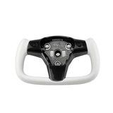 FACIA White Leather Yoke Steering Wheel for Tesla Model 3 / Y Style 7