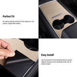 FACIA Wood Center Console Wrap for Model 3/Y Open-Grain Match Scratch Protection