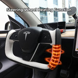 FACIA Yoke Style Steering Wheel for Model 3 / Y Black and White Leather
