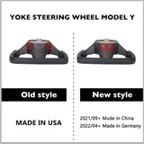 FACIA Yoke Style Steering Wheel for Model 3 / Y Black and White Leather