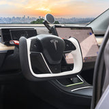 FACIA Yoke Style Steering Wheel for Model 3 / Y Black and White Leather
